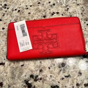 Tory Burch “brand new” Samba Red zip wallet.